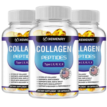 Collagen Peptide Capsules - Hair, Nail, Skin, and Joint Health Supplements