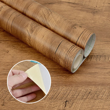 55cm Wide Wood Grain Vinyl Wallpaper for Door