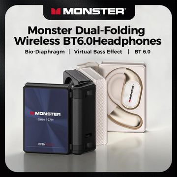 Monster Ear Buds - Headphones Bluetooth with Dual-Fold Design
