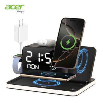 Acer 7 in 1 Wireless Charging Station, MagSafe Dual Phone Charger with Night Ligh