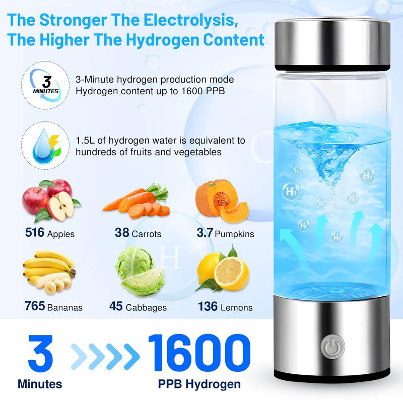 420ml Hydrogen Water Bottle Generator with SPE PEM Technology