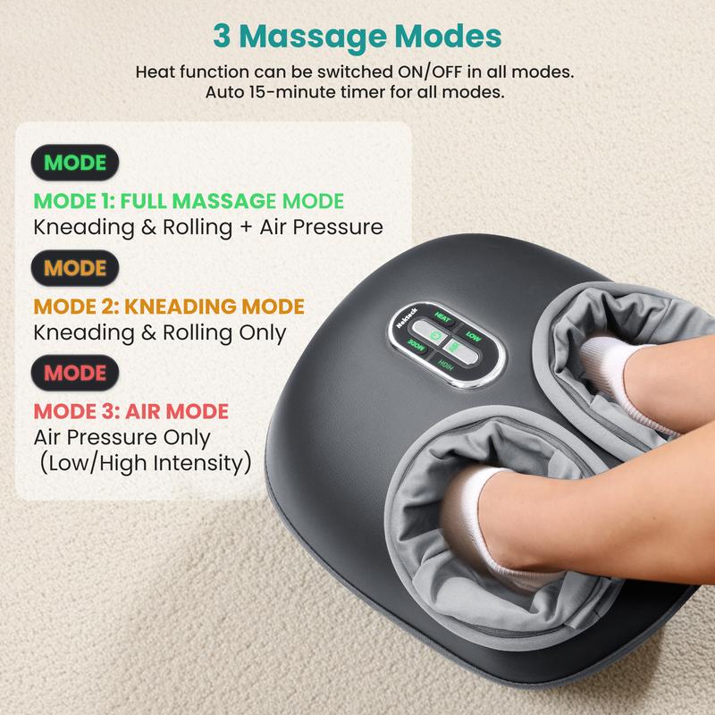 Nekteck Shiatsu Foot Massager Machine with Soothing Heat