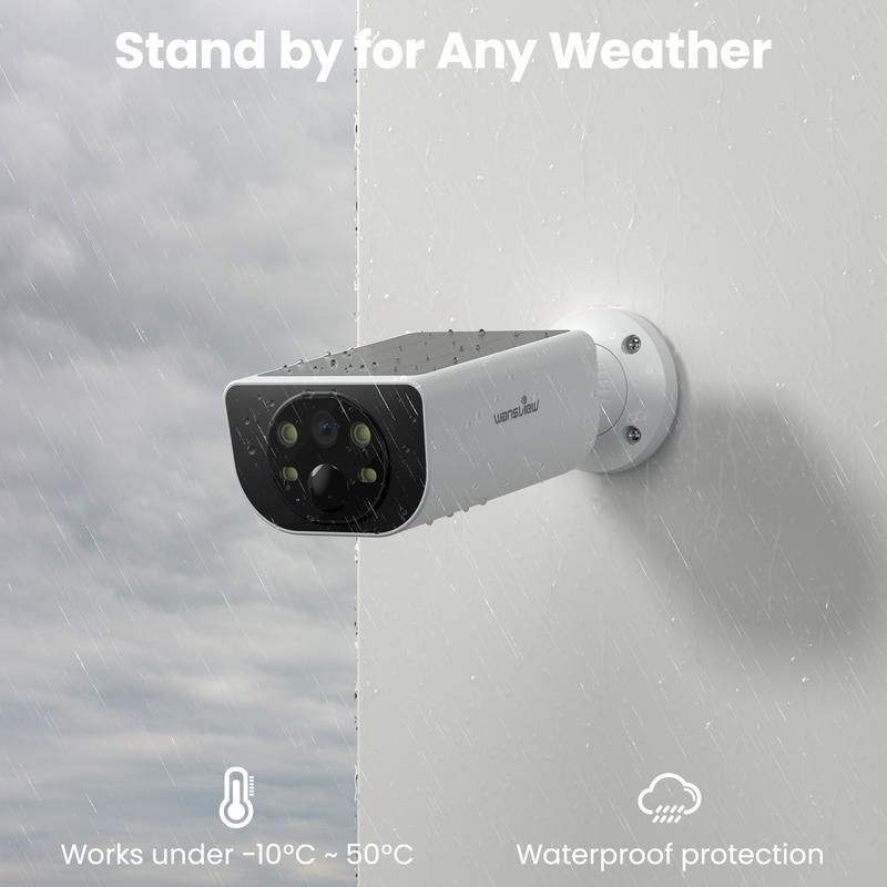 wansview 2.4Ghz WiFi Home Security Cameras Continuous Solar Power