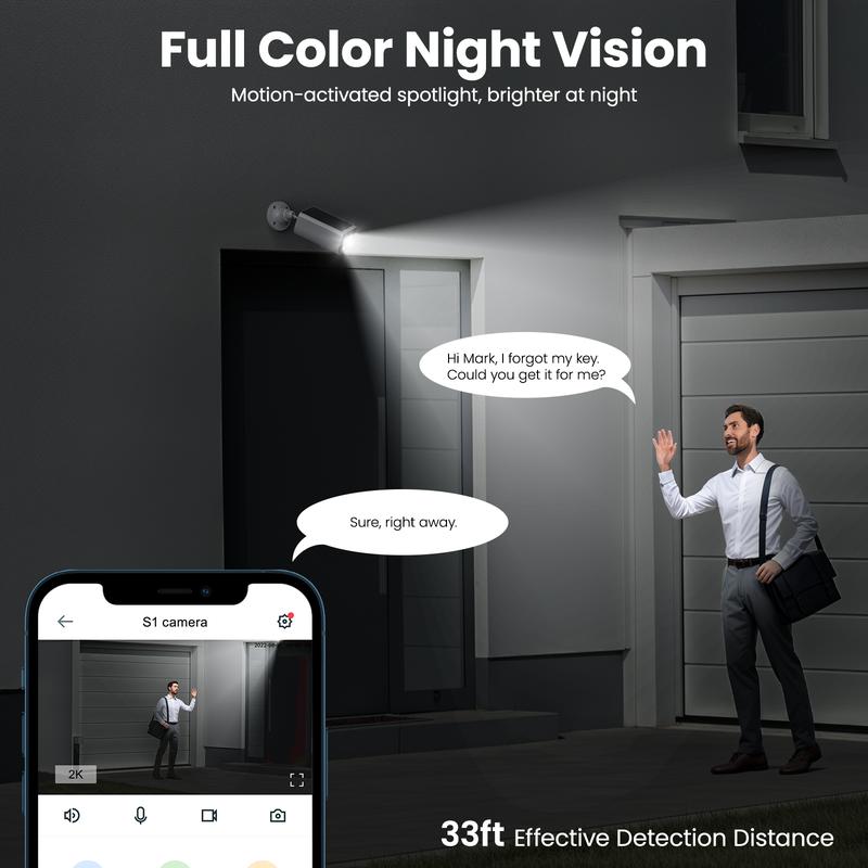 wansview 2.4Ghz WiFi Home Security Cameras Continuous Solar Power