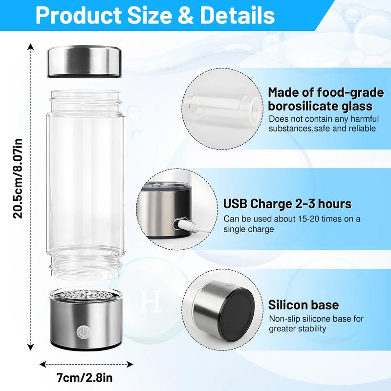 420ml Hydrogen Water Bottle Generator with SPE PEM Technology