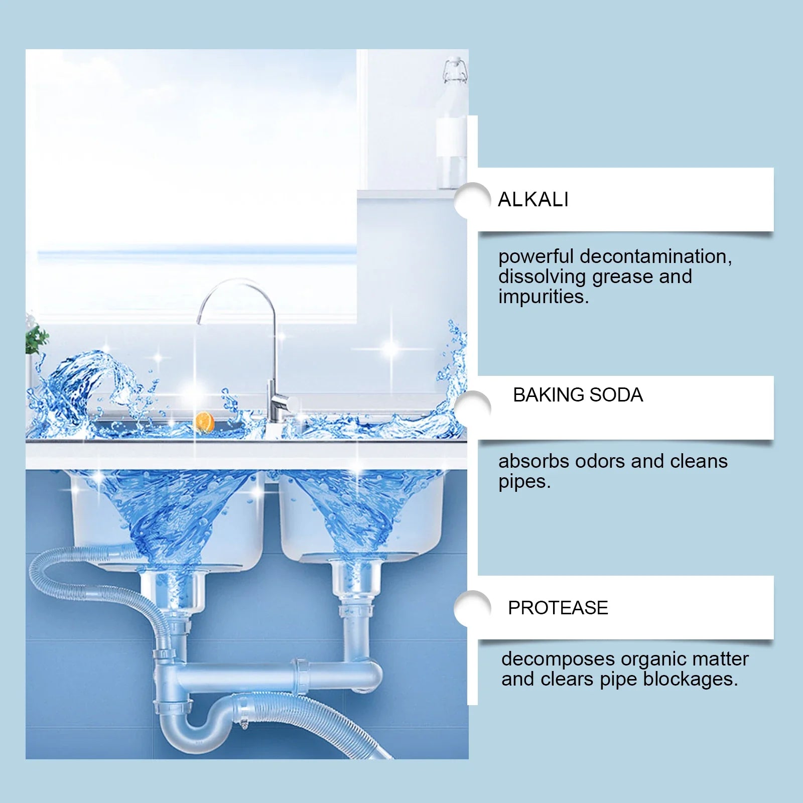 100g Anti-Clog Drain Cleaner Quickly Dissolve Blockages P