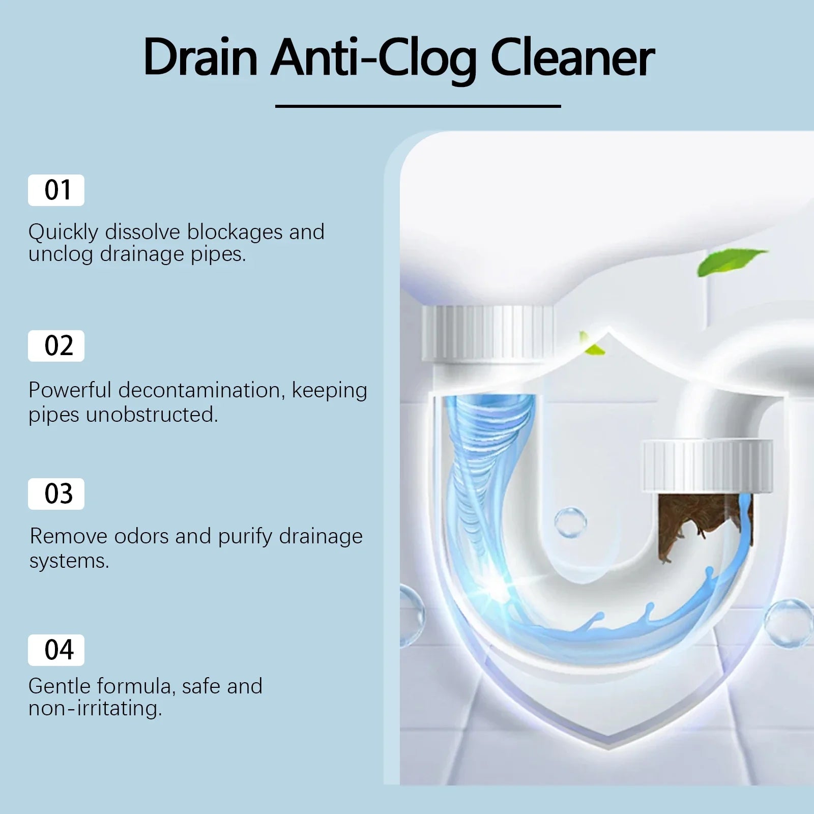 100g Anti-Clog Drain Cleaner Quickly Dissolve Blockages P