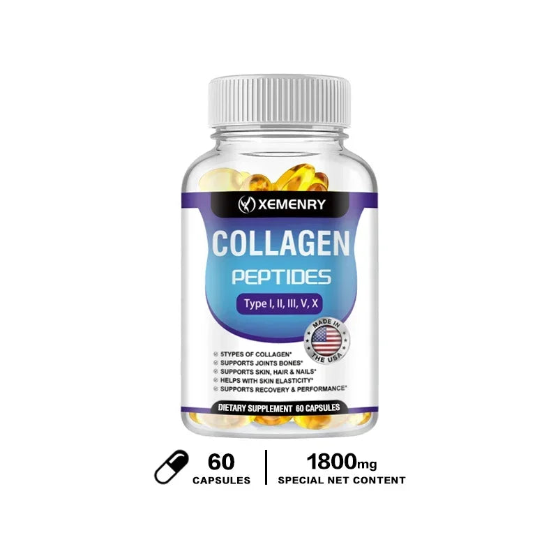 Collagen Peptide Capsules - Hair, Nail, Skin, and Joint Health Supplements
