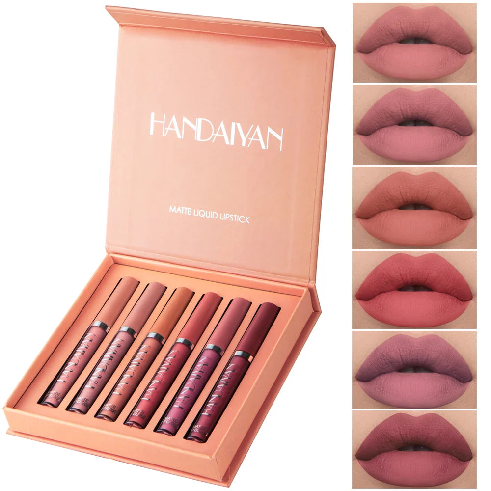 Set of 6 NonStick Cup Liquid lipstick , Long-Lasting Lip Gloss