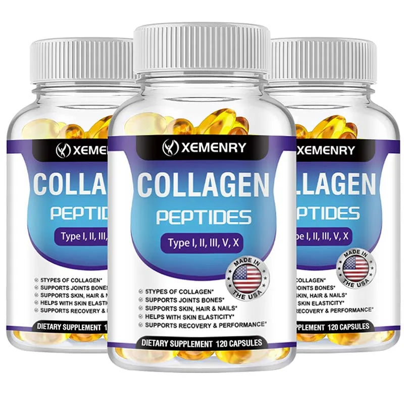 Collagen Peptide Capsules - Hair, Nail, Skin, and Joint Health Supplements