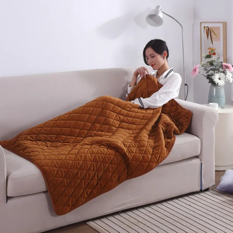 Portable USB Electric Heating Blanket – Low Voltage Heated Throw for Home, Office, Bedroom & Camping