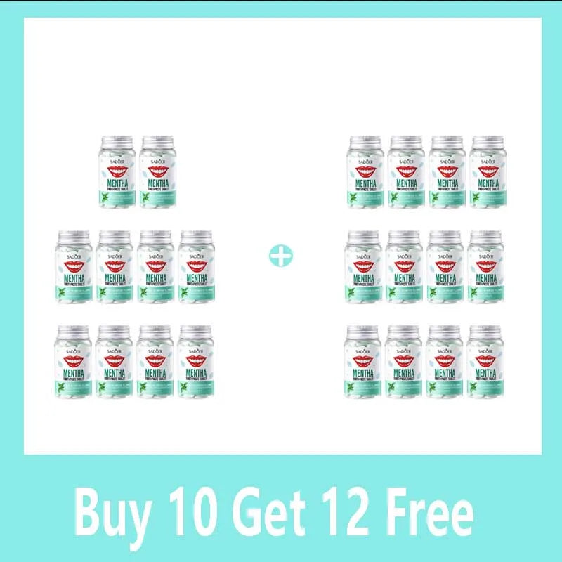 Mint Flavors Toothpaste Tablets Improve Bad Breath
