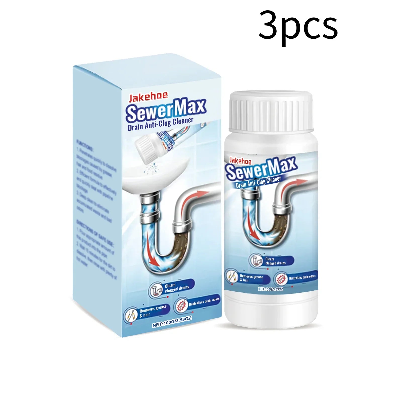 100g Anti-Clog Drain Cleaner Quickly Dissolve Blockages P