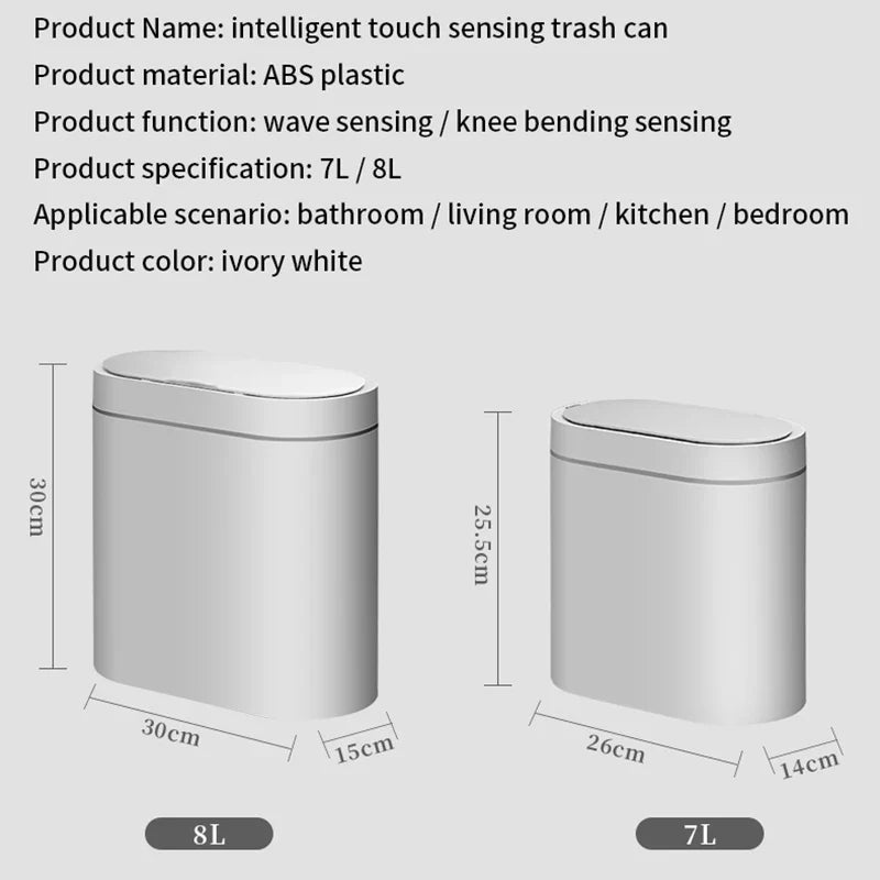 7L Trash Can Smart Sensor Trash Can Automatic Household