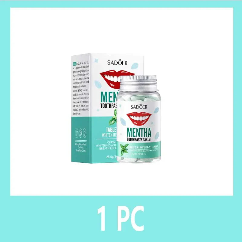 Mint Flavors Toothpaste Tablets Improve Bad Breath
