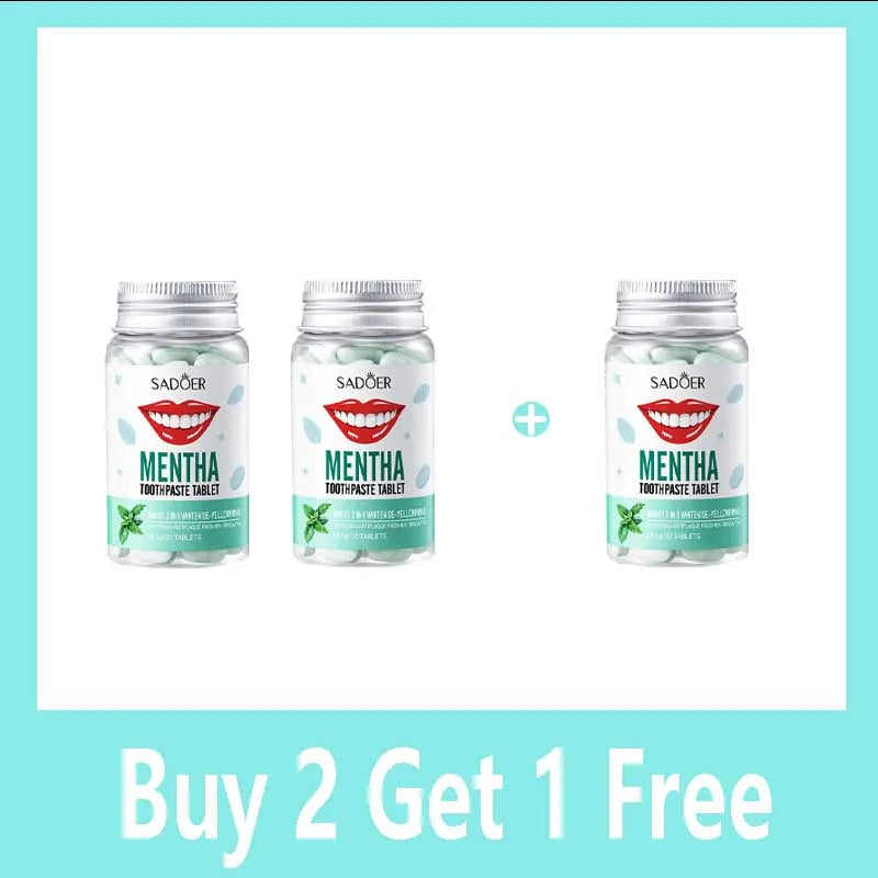 Mint Flavors Toothpaste Tablets Improve Bad Breath