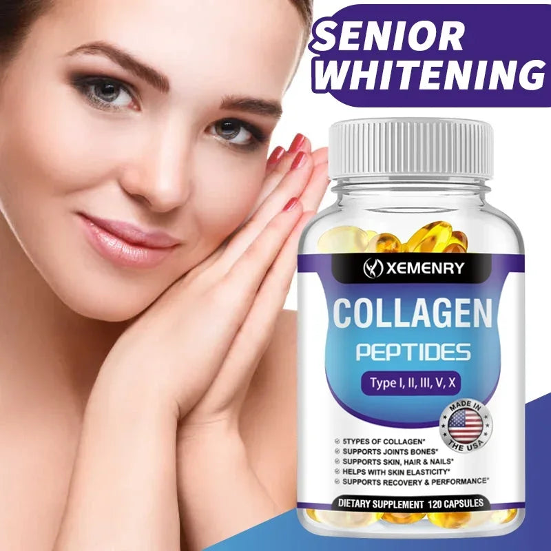 Collagen Peptide Capsules - Hair, Nail, Skin, and Joint Health Supplements