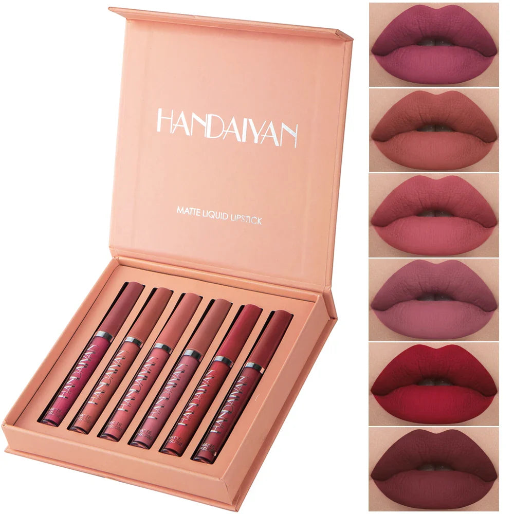 Set of 6 NonStick Cup Liquid lipstick , Long-Lasting Lip Gloss