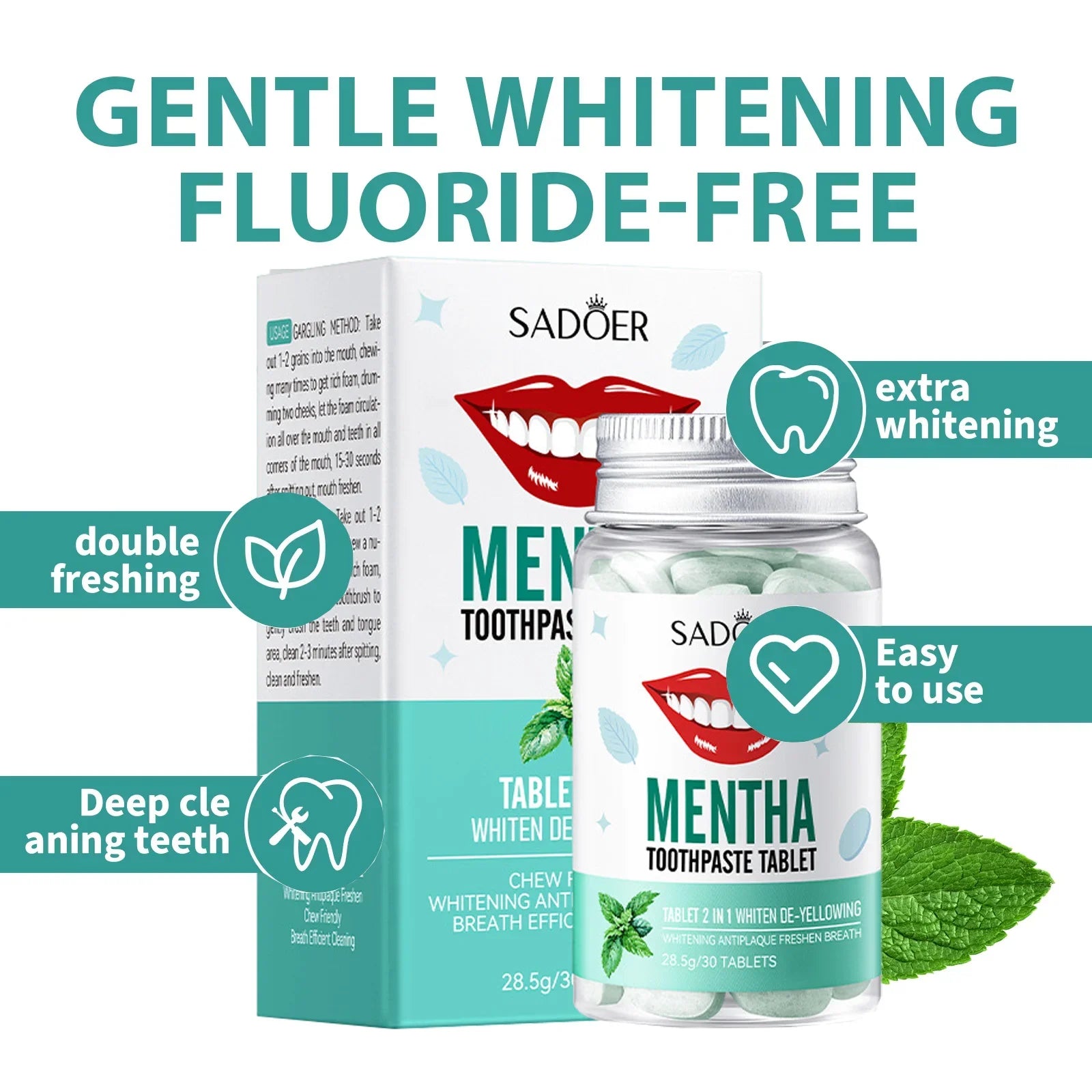 Mint Flavors Toothpaste Tablets Improve Bad Breath