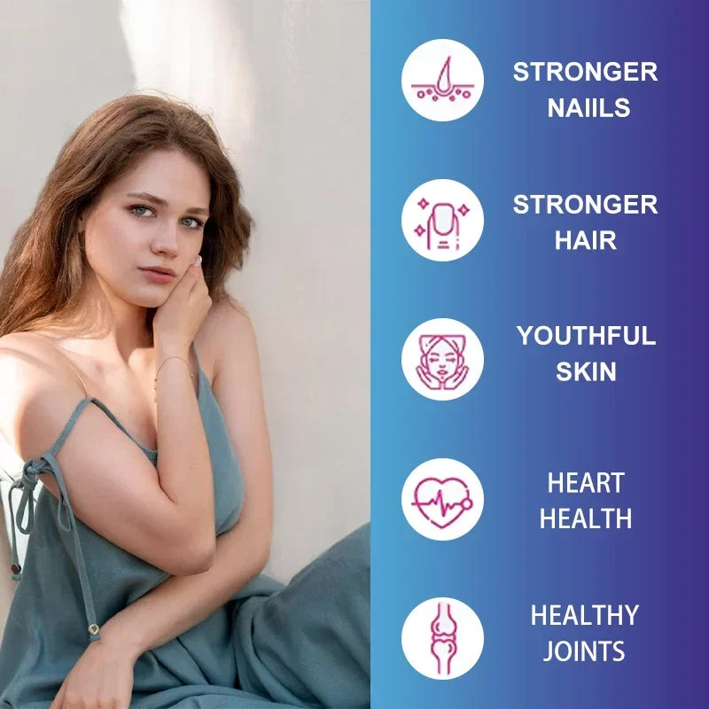 Collagen Peptide Capsules - Hair, Nail, Skin, and Joint Health Supplements