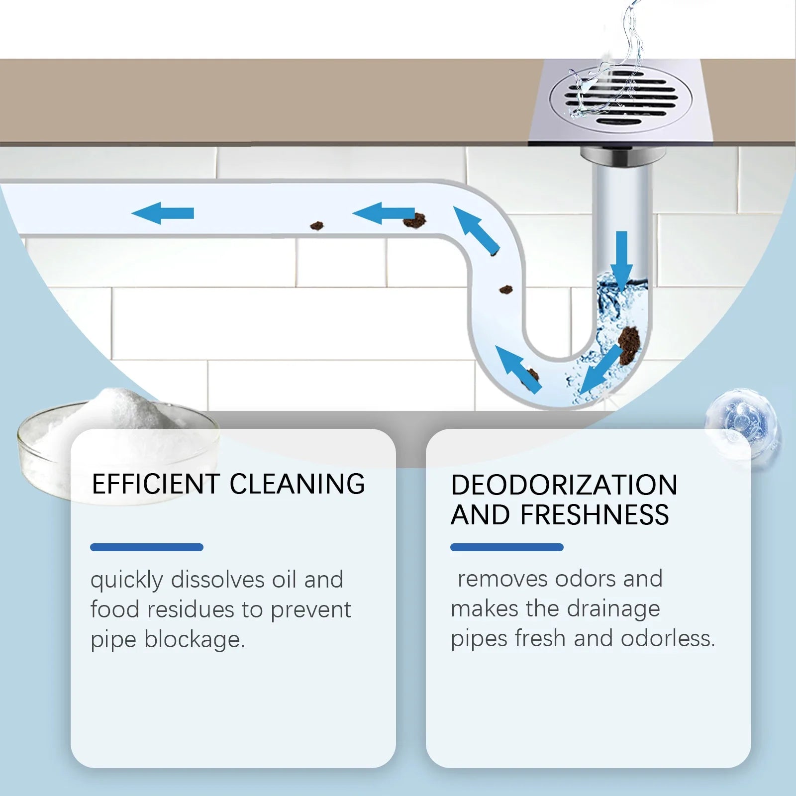 100g Anti-Clog Drain Cleaner Quickly Dissolve Blockages P