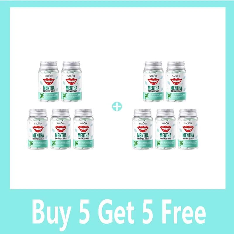 Mint Flavors Toothpaste Tablets Improve Bad Breath