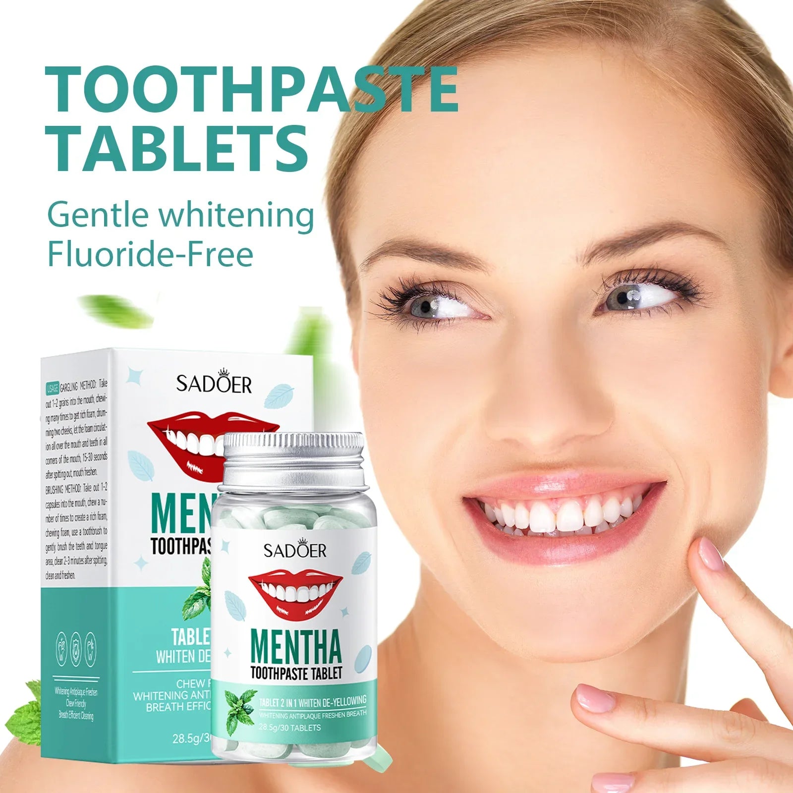 Mint Flavors Toothpaste Tablets Improve Bad Breath