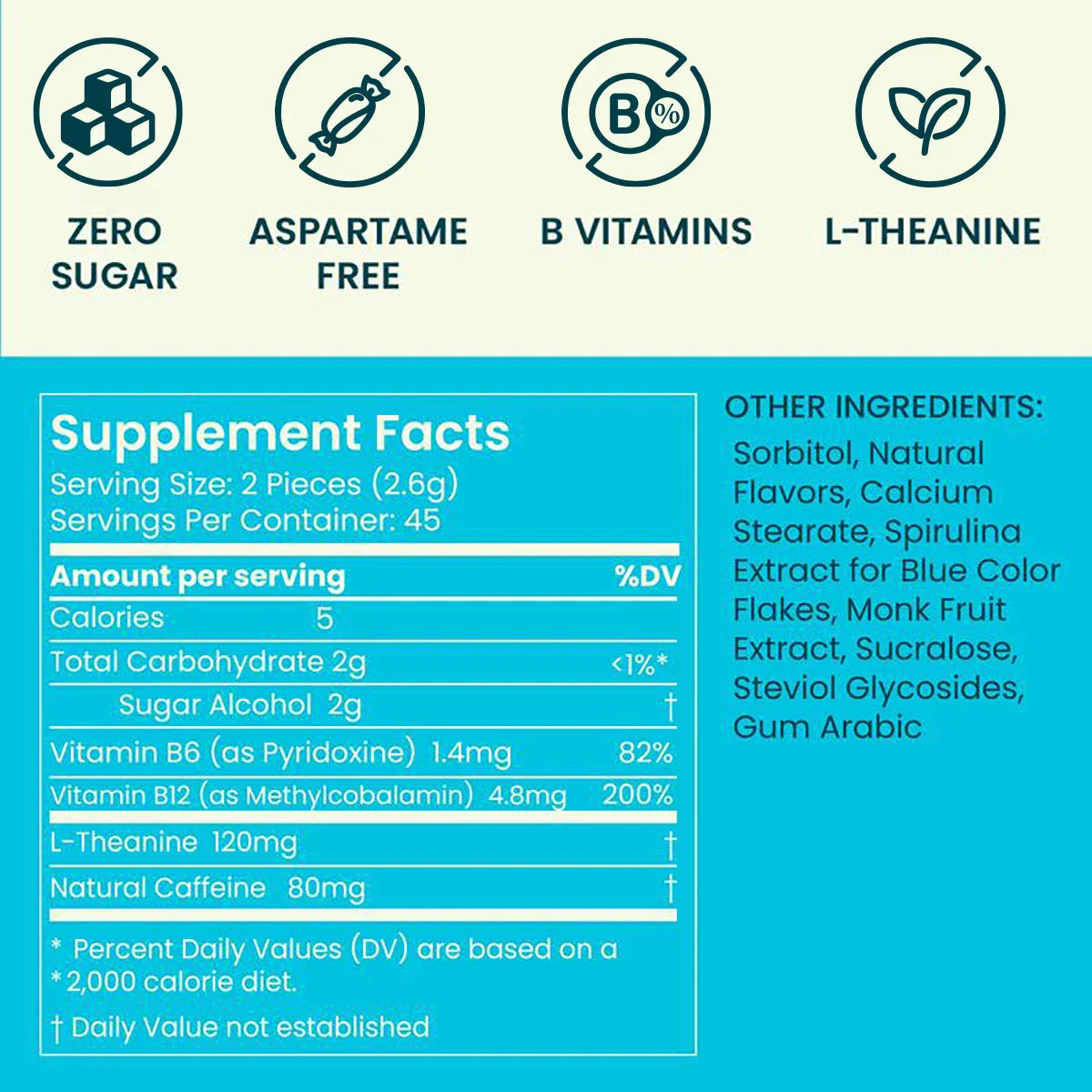 Energy Caffeine Mints (90 Pieces) - Sugar Free with