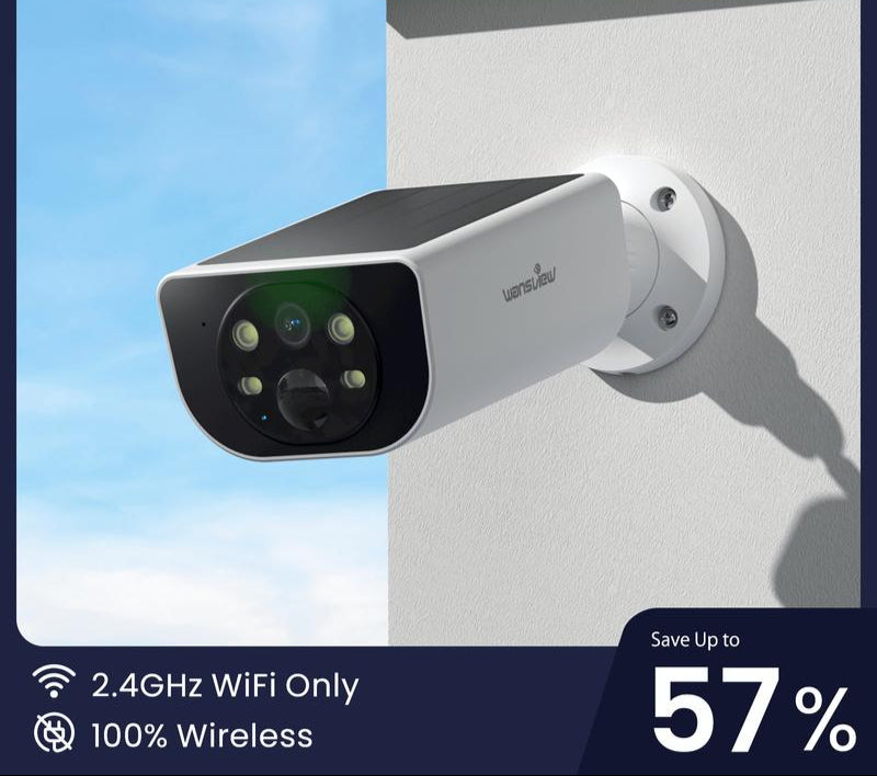 wansview 2.4Ghz WiFi Home Security Cameras Continuous Solar Power