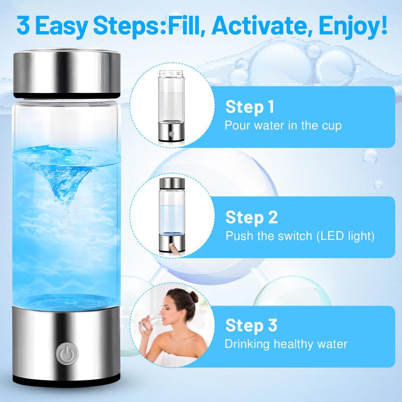 420ml Hydrogen Water Bottle Generator with SPE PEM Technology