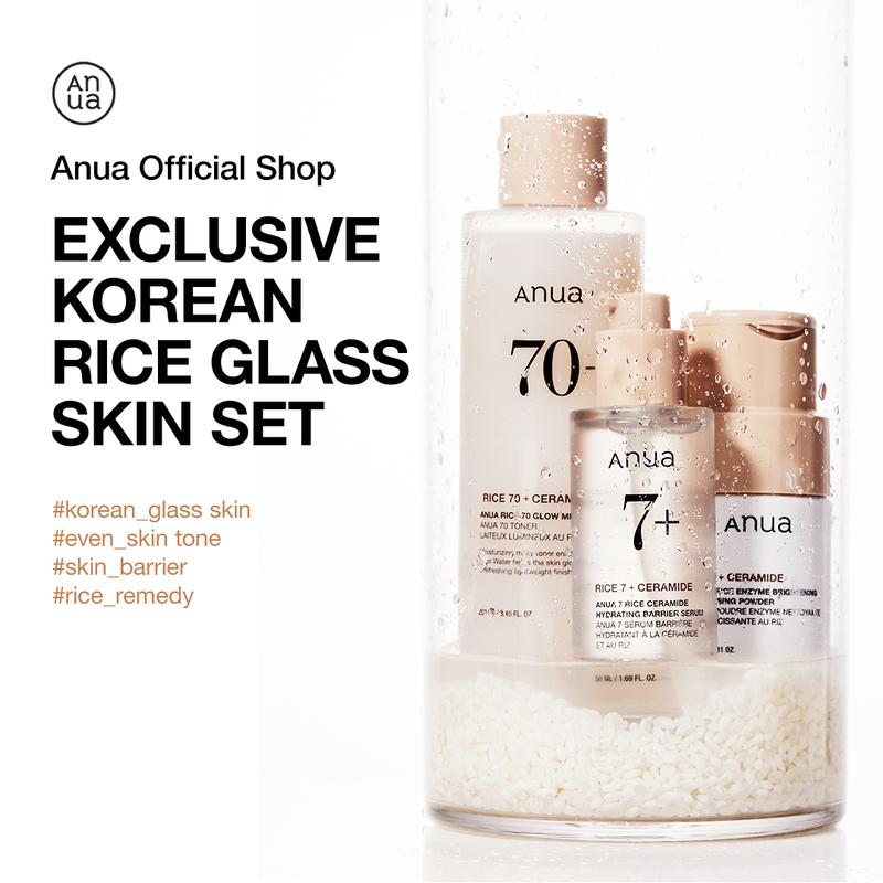 No.1 Korean Rice Glass Skin set ｜Rice enzyme mask, Facial cleanser, Lightweight Milky Toner