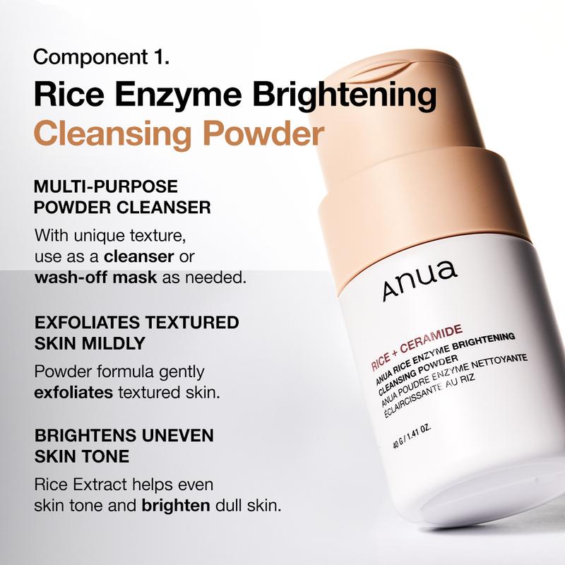No.1 Korean Rice Glass Skin set ｜Rice enzyme mask, Facial cleanser, Lightweight Milky Toner