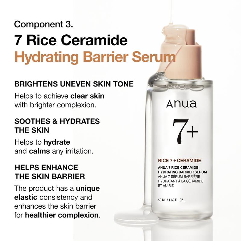 No.1 Korean Rice Glass Skin set ｜Rice enzyme mask, Facial cleanser, Lightweight Milky Toner