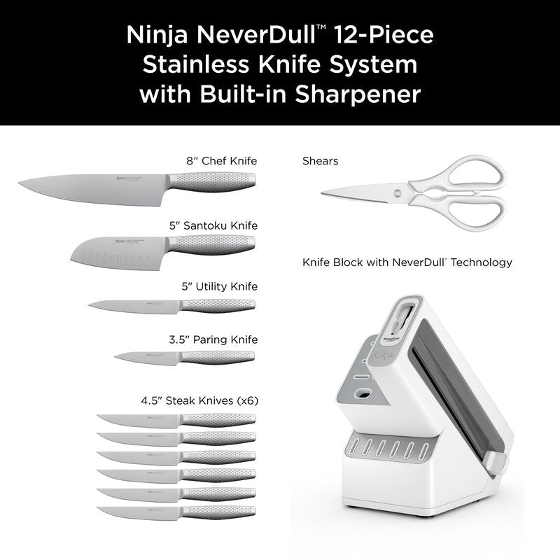 Ninja Foodi NeverDull Premium 12-Piece l Knife Set