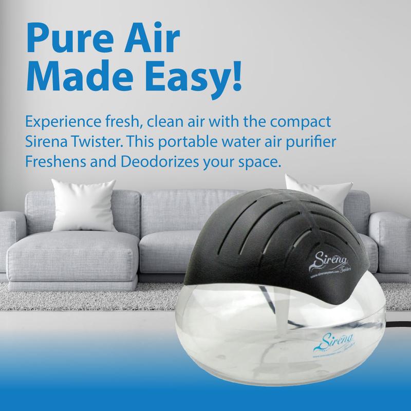Sirena Twister Black The Original Air Purifier Water Filter Air Cleaner